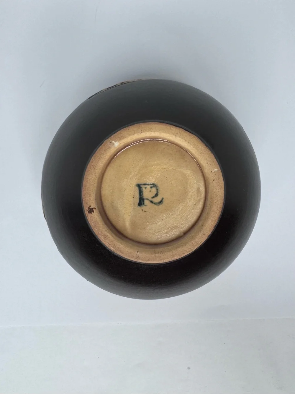 Vintage Roseville Rosecraft Grapevine Brown Art Pottery Bulb Bowl Vase